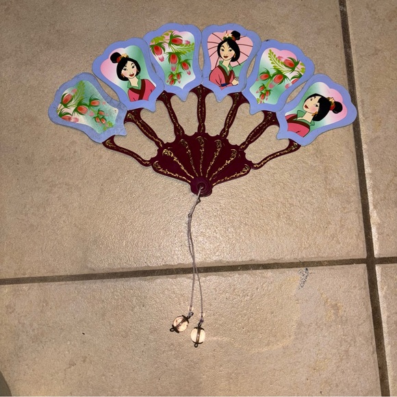 Disney Accessories - Vintage Disney Store Princess Mulan Geisha Folding Hand Fan Purple Plastic